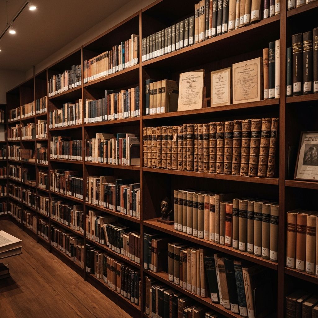 Библиотека са организованим полицама и књигама