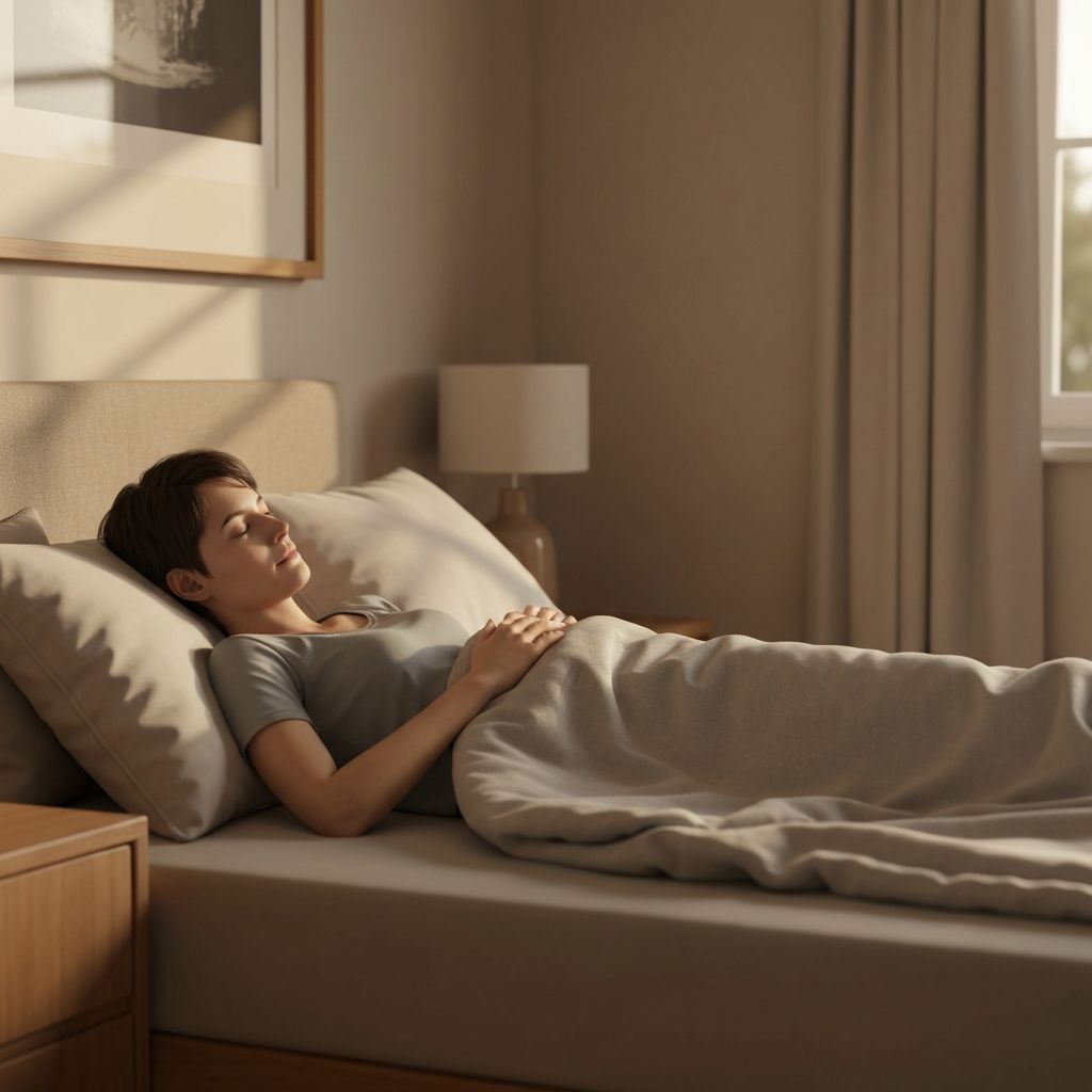 Особа спава мирно у природној спаваћој соби